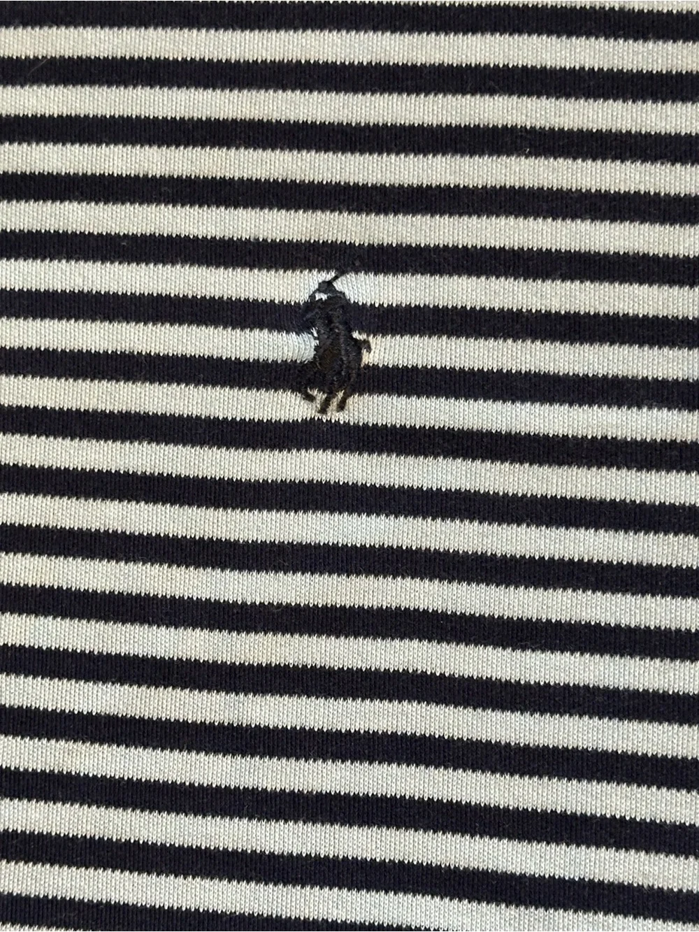 Polo Ralph Lauren Men’s Large Light Blue Navy Striped Polo Shirt Pony Logo